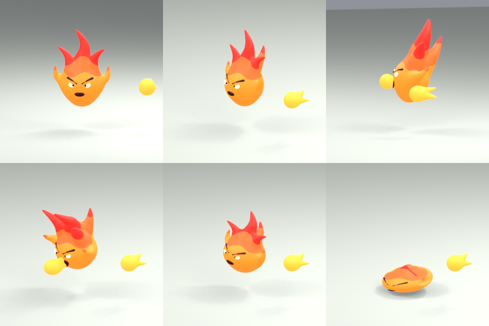 A floating angry flame