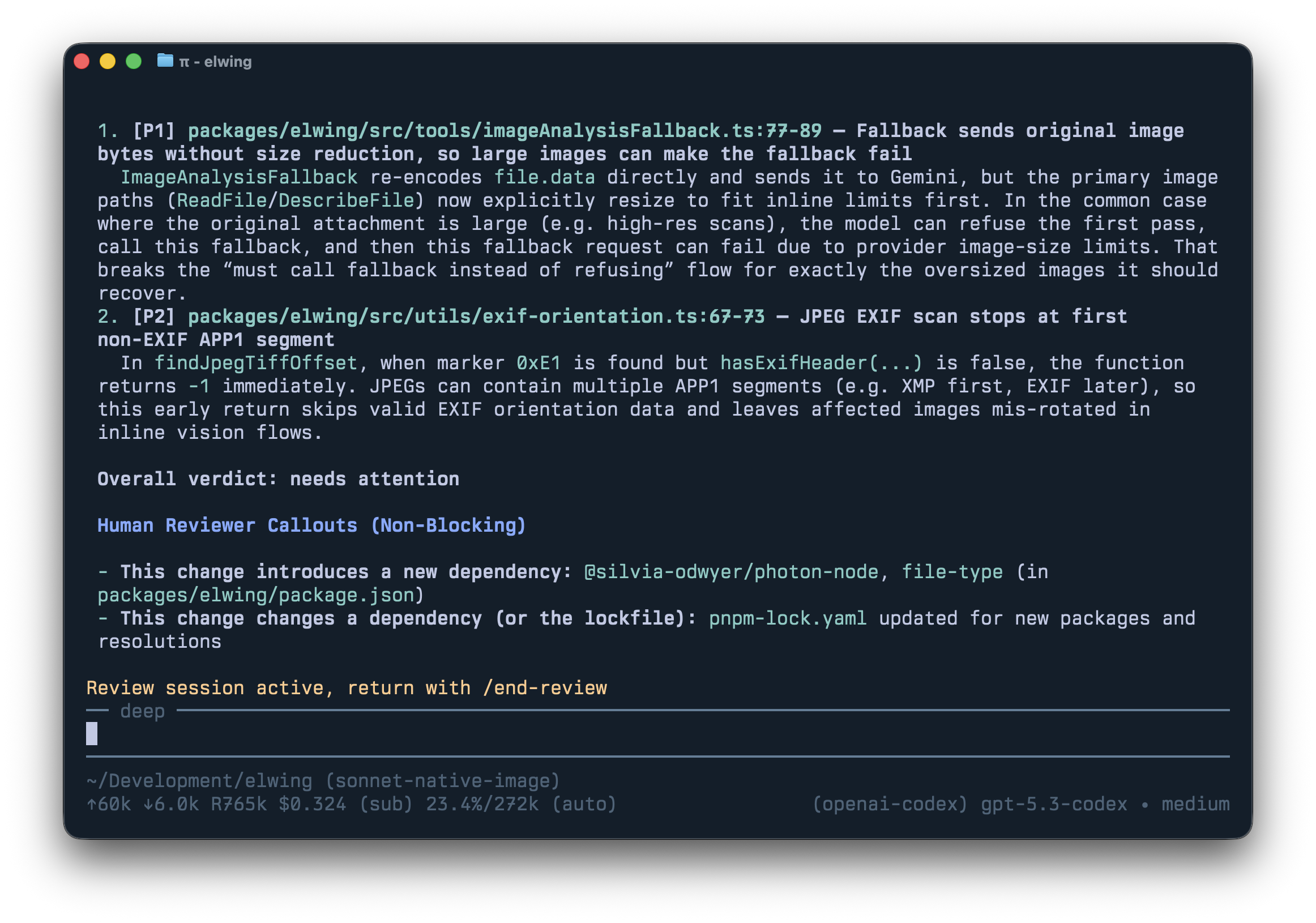 PR review callouts screenshot
